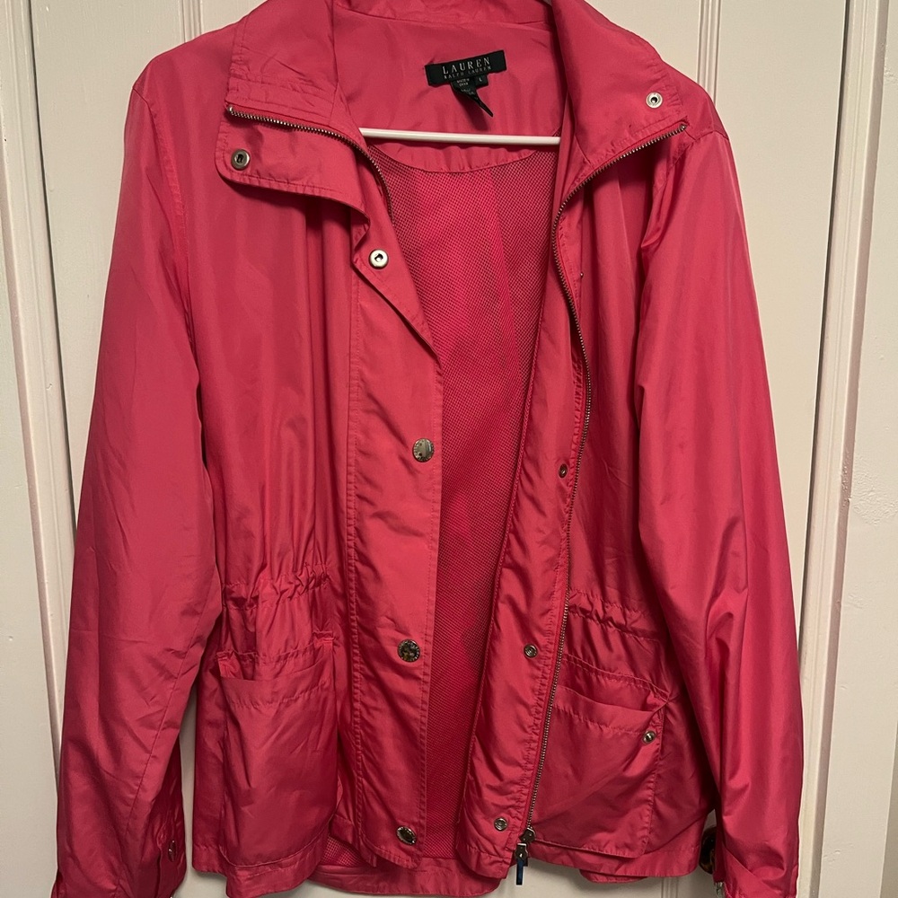 Lauren Ralph Lauren Pink Windbreaker Rain Jacket